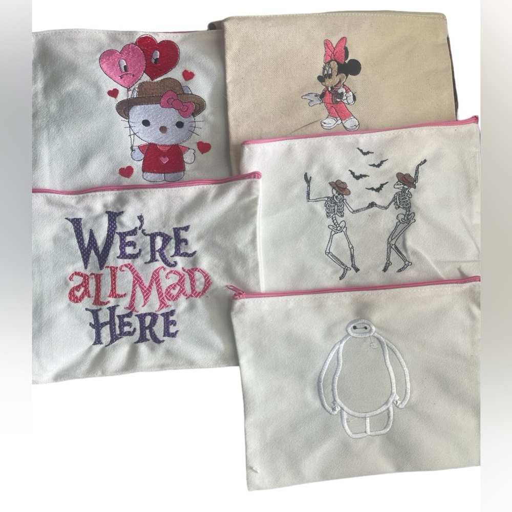 Pick 1 Embroidered Cosmetics Bag - Picture 1 of 5